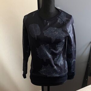 Mauro Grifoni Dark Blue Floral Crewneck Sweater